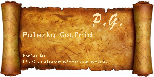 Pulszky Gotfrid névjegykártya